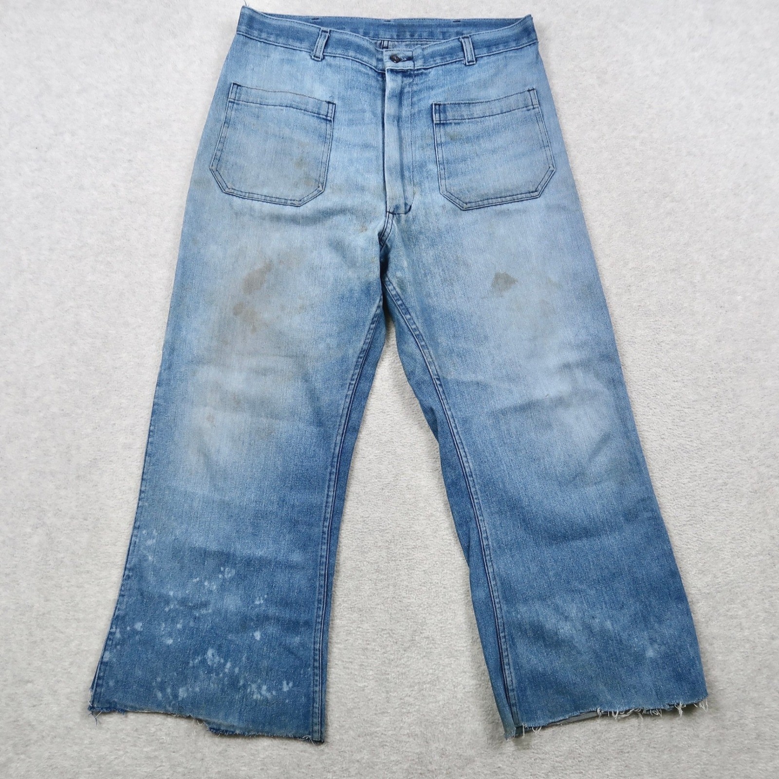 Vintage Seafarer Bell Bottom Mens Denim Type I Light Wash Blue 32×24