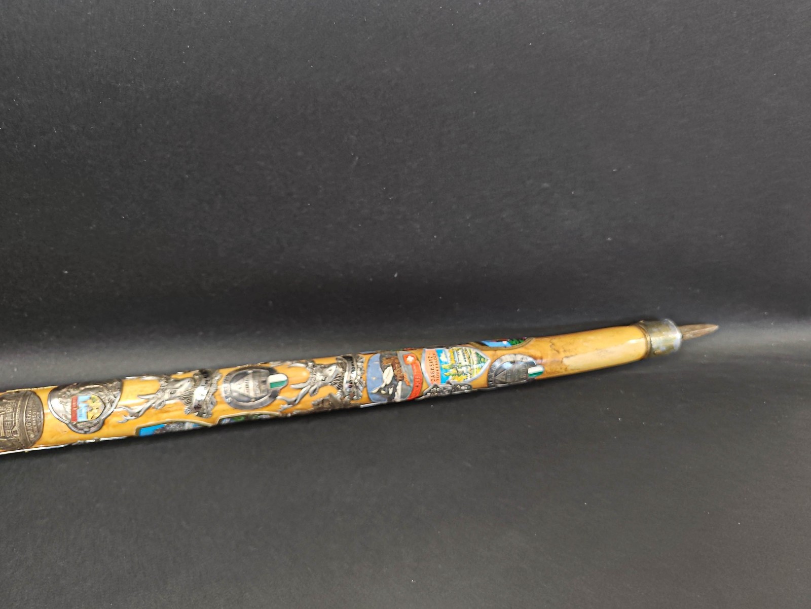 Vintage Unusual Walking Stick 44 x badge