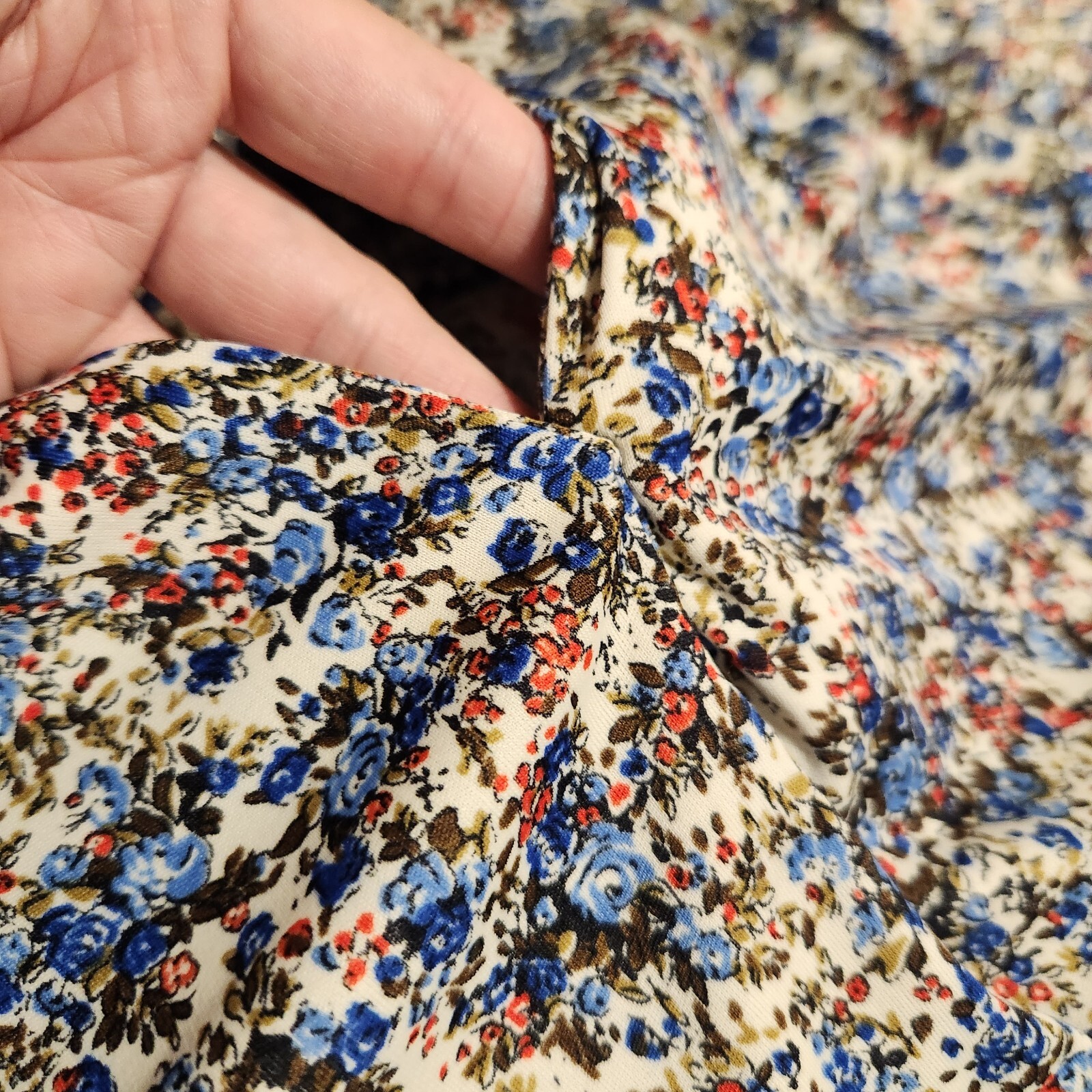 Vintage 70s Sears Jr Bazaar Dress Small print floral groovy boho modest