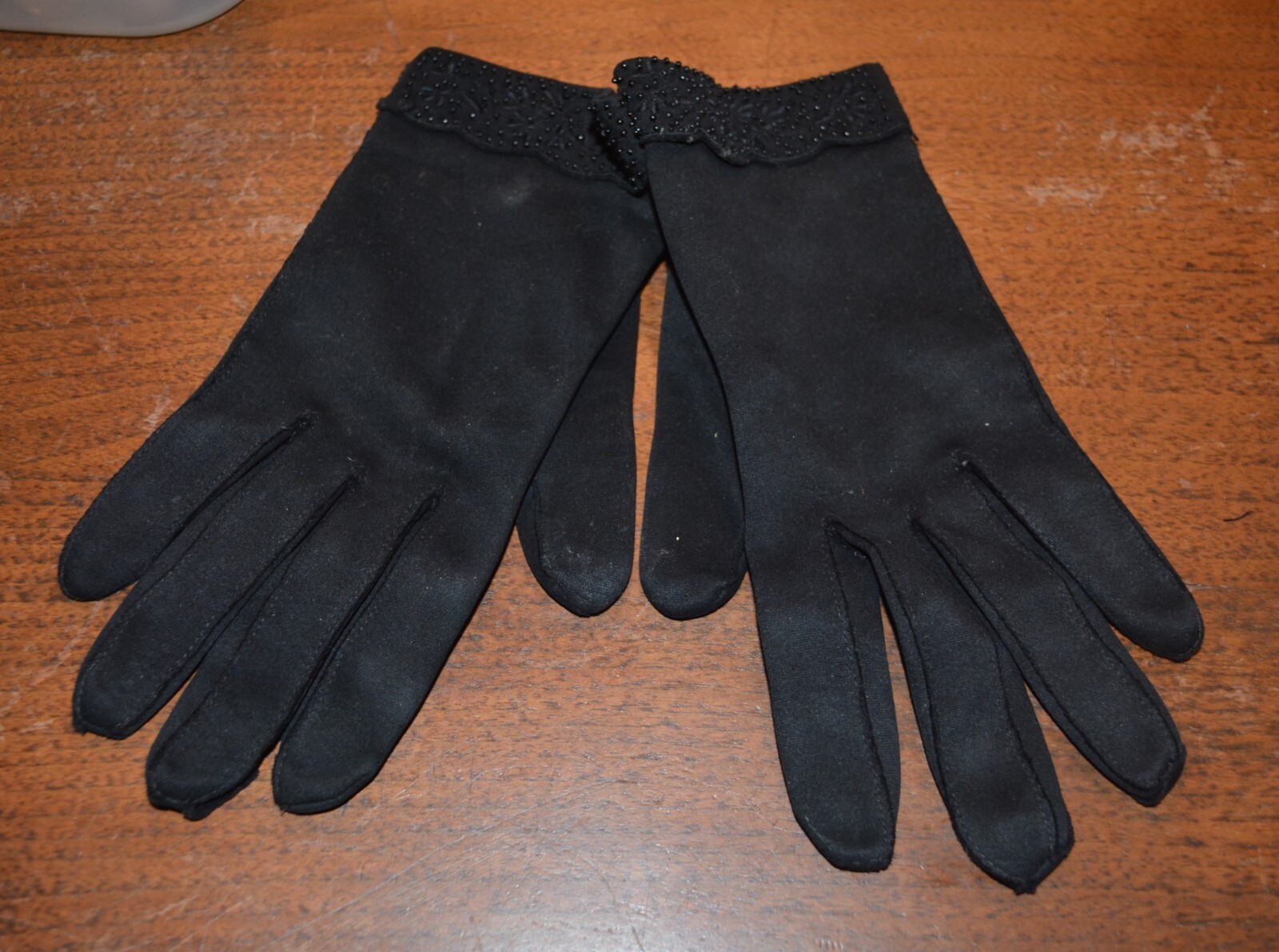 VTG Women’s Brushed Cotton Gloves (M) Glass Beads Size 7 W. Germany WEAR RIGHT