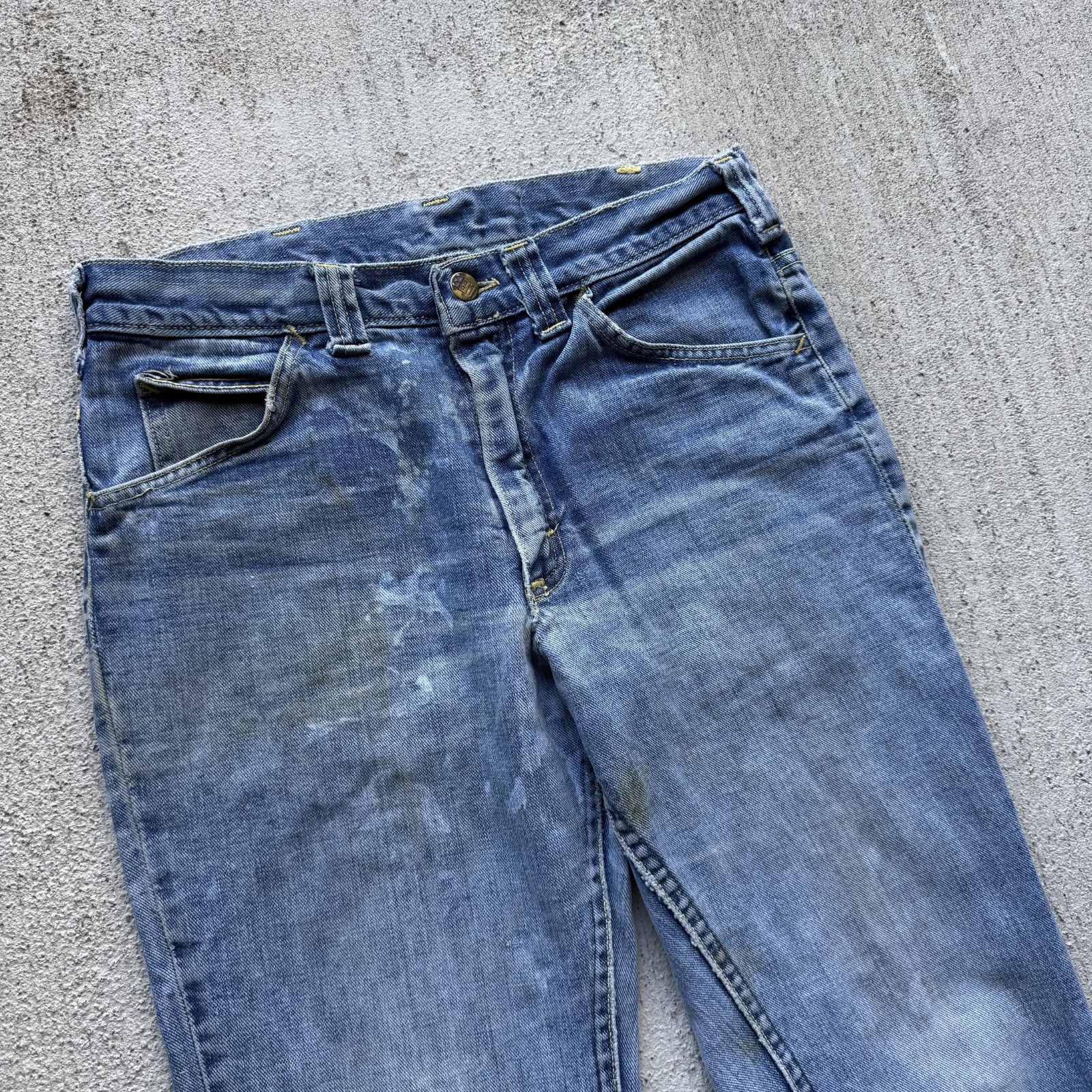 1960s/70s Distressed Lee Leens Flare Jeans 30×29