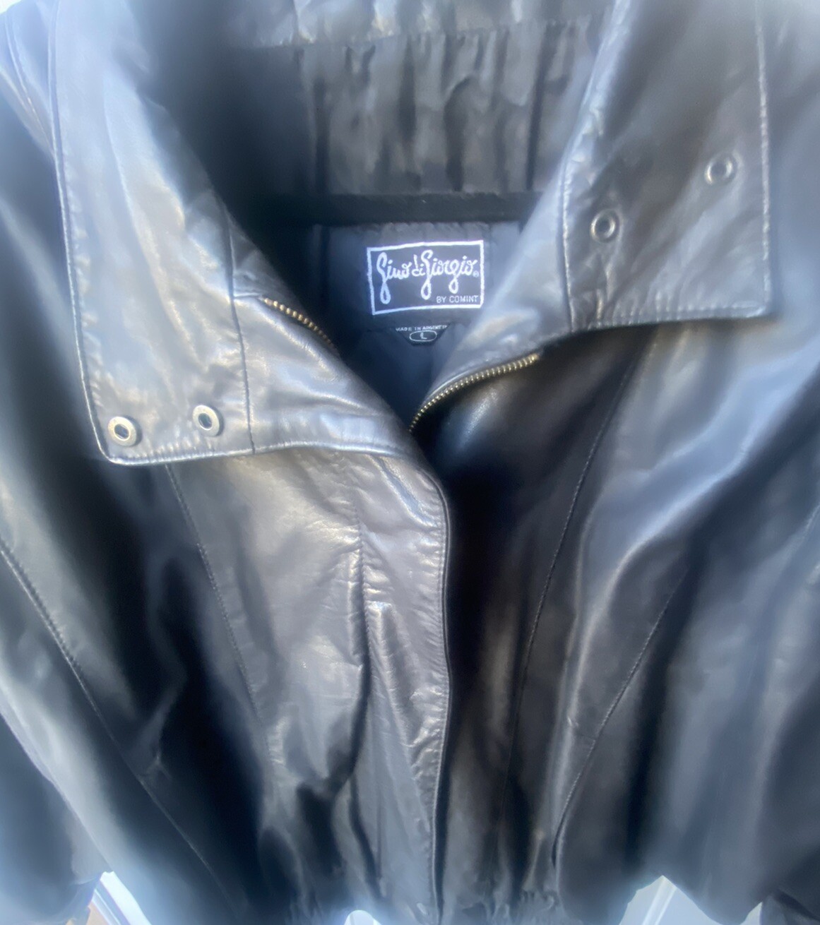 VINTAGE 1980s GINO DI GIORGIO By Comint Women’s Black Leather Jacket Size L