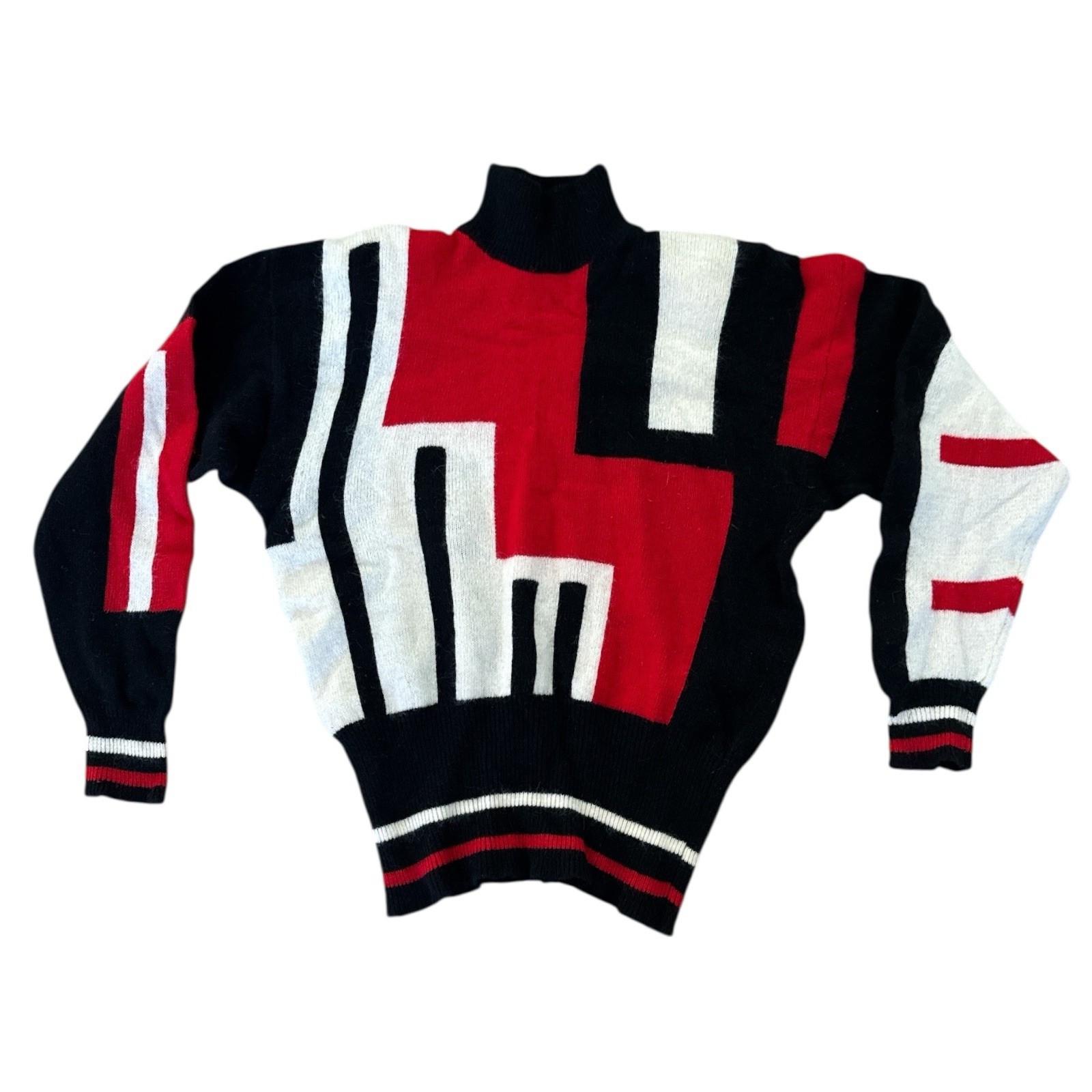 VTG I.B Diffusion Sport 89 Lambswool/Rabbit Reto Sweater Womens L Stranger Thing