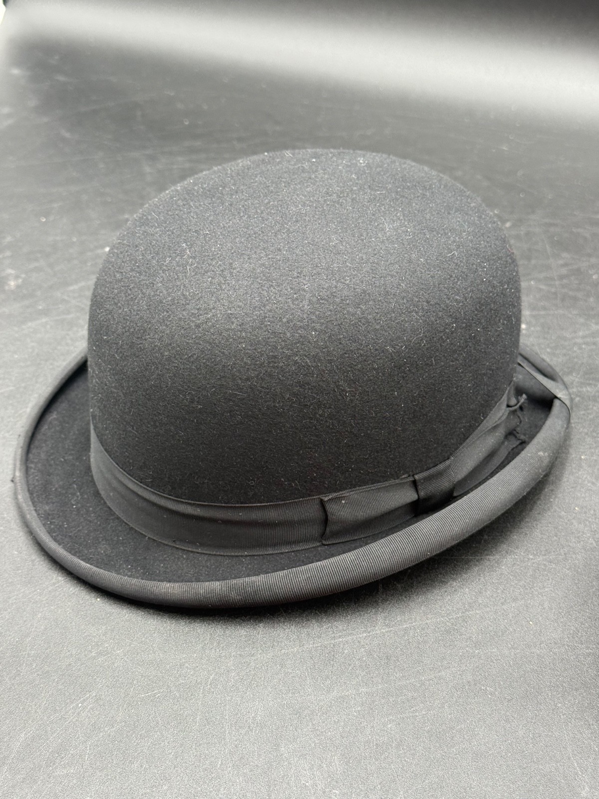 VTG CAVANAGH NEW YORK Black FUR FELT FEDORA Derby Bowler Hat Sz 6 7/8 Deveraux