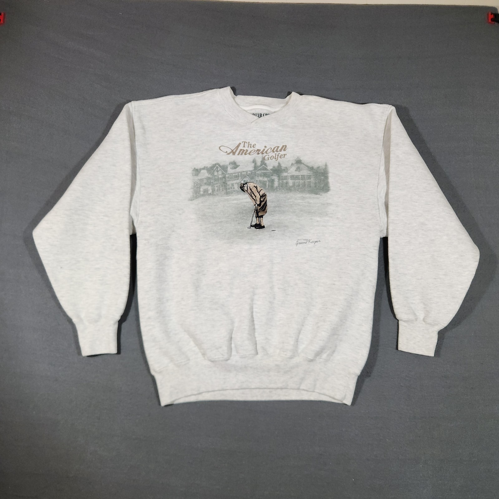 Vintage Golf Wear By Greenskeeper Sweatshirt Mens Large Gray Embroidered Dad