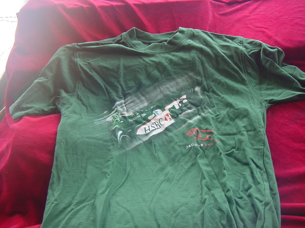 Vintage Jaguar F1 Racing Car Men’s GREEN T Shirt Size Small HSBC Sponsor 2003