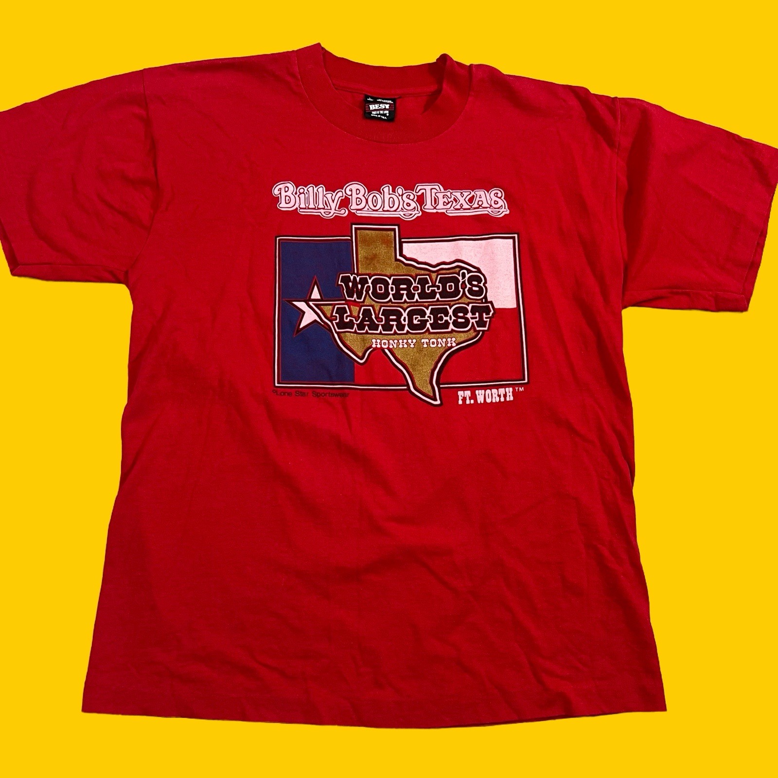 Vintage 90s Single Stitch Graphic T-shirt Men’s Sz L Tee Honky Tonk Texas