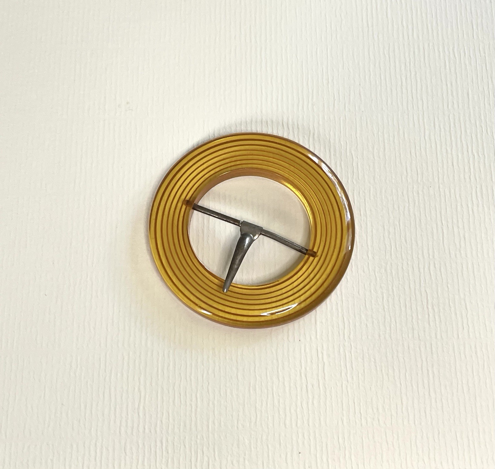 Vintage Apple Juice Bakelite Prystal Reverse Carved Buckle Art Deco Amber Clear