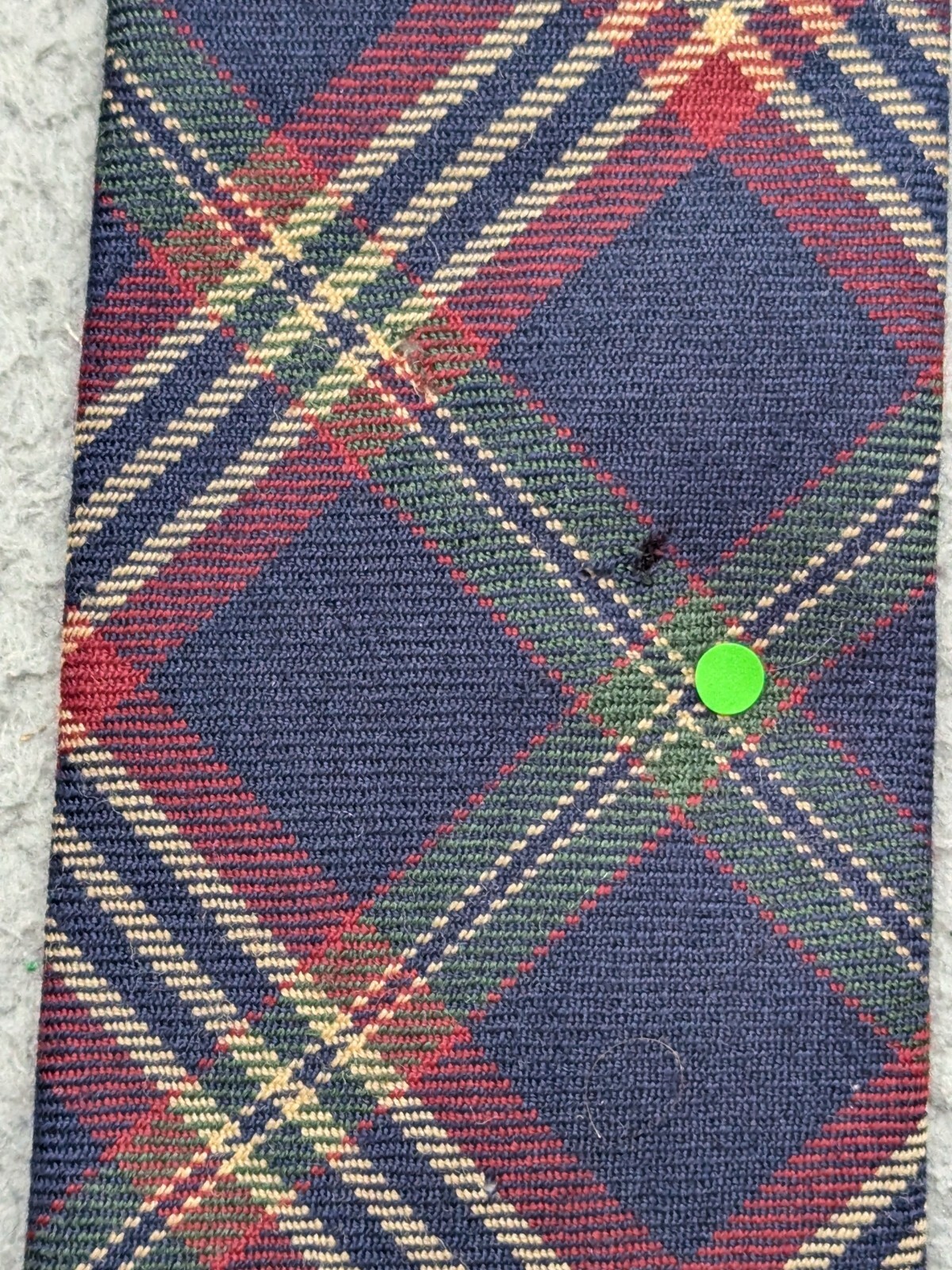 Vintage Brooks Brothers Makers Mens Tie Plaid 100% Wool Made in USA *flaws*