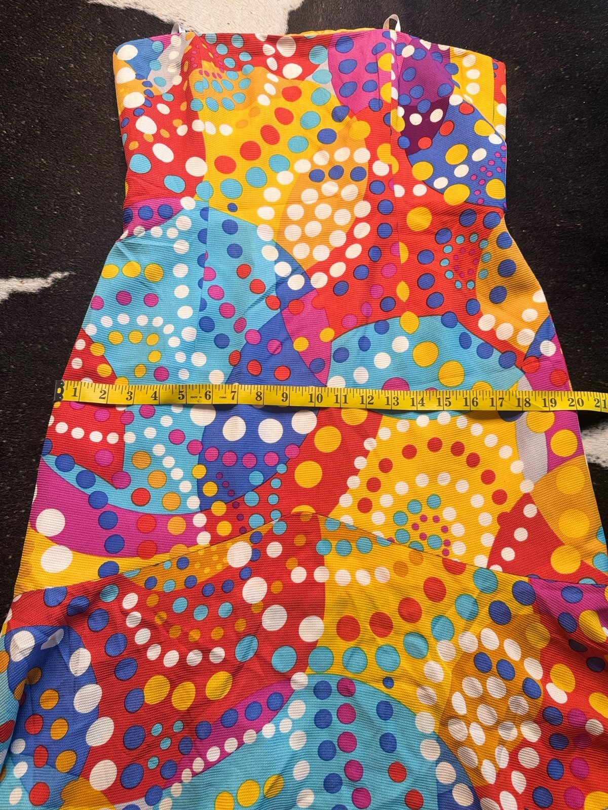 100% Silk Vintage, Colorful Sleeveless David Meister Dress With Ruffled Hem