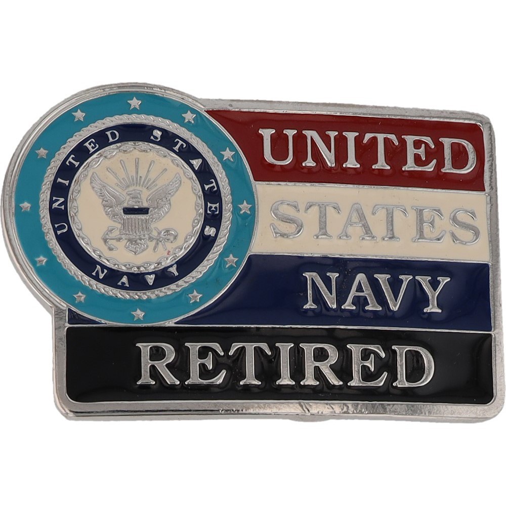 NOS US Navy USN Retired Sailor Veteran Officer Eagle Anchor Vintage Belt Buckle
