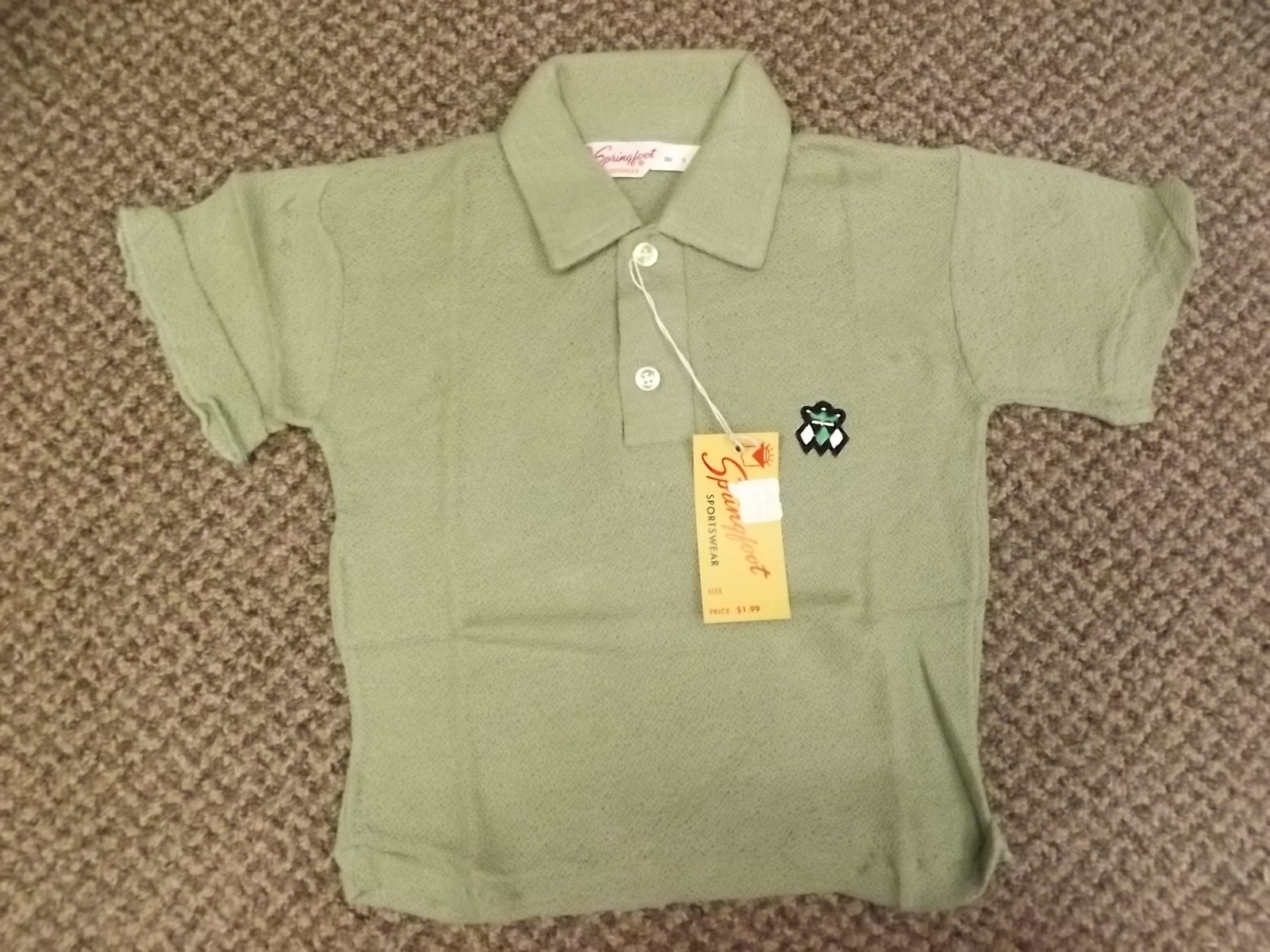 Rockabilly Retro Vtg 1950s NEW Sage Thin Knit Sporty Summer Polo Shirt Boys Sz 4
