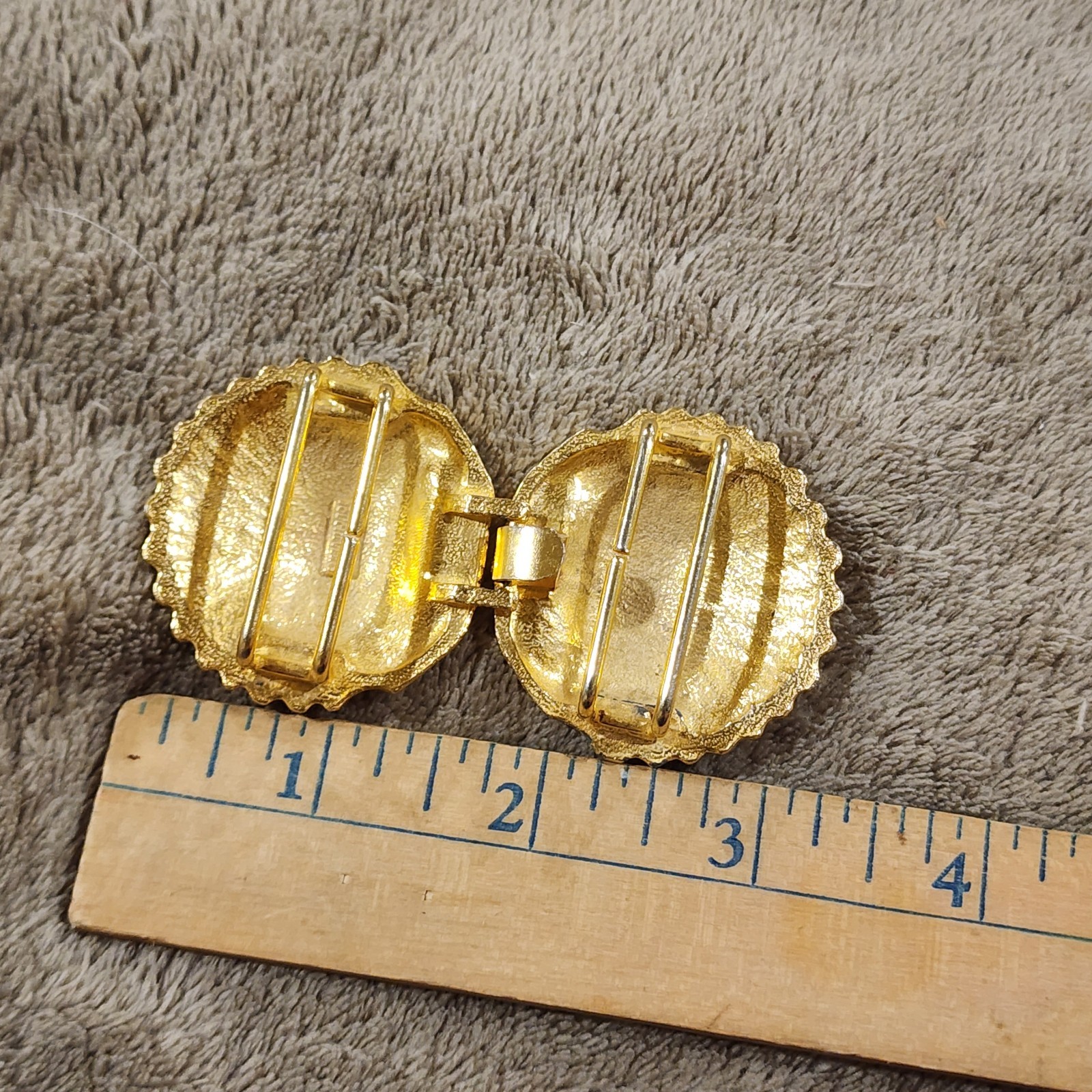 Sea Clam Shells Interconnect JEANNIE BOUCHEVER 1978 Belt Buckle Gold tone