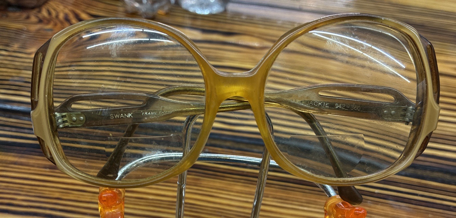 Vintage Womens SWANK Brown FRENCH “Jackie”Eyeglass Frames 942-360 Props Costume