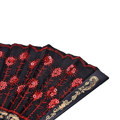 10 PCS Peacock Hand Fans, Spanish Folding Hand Fan, Embroidered Peacock -10 Pcs