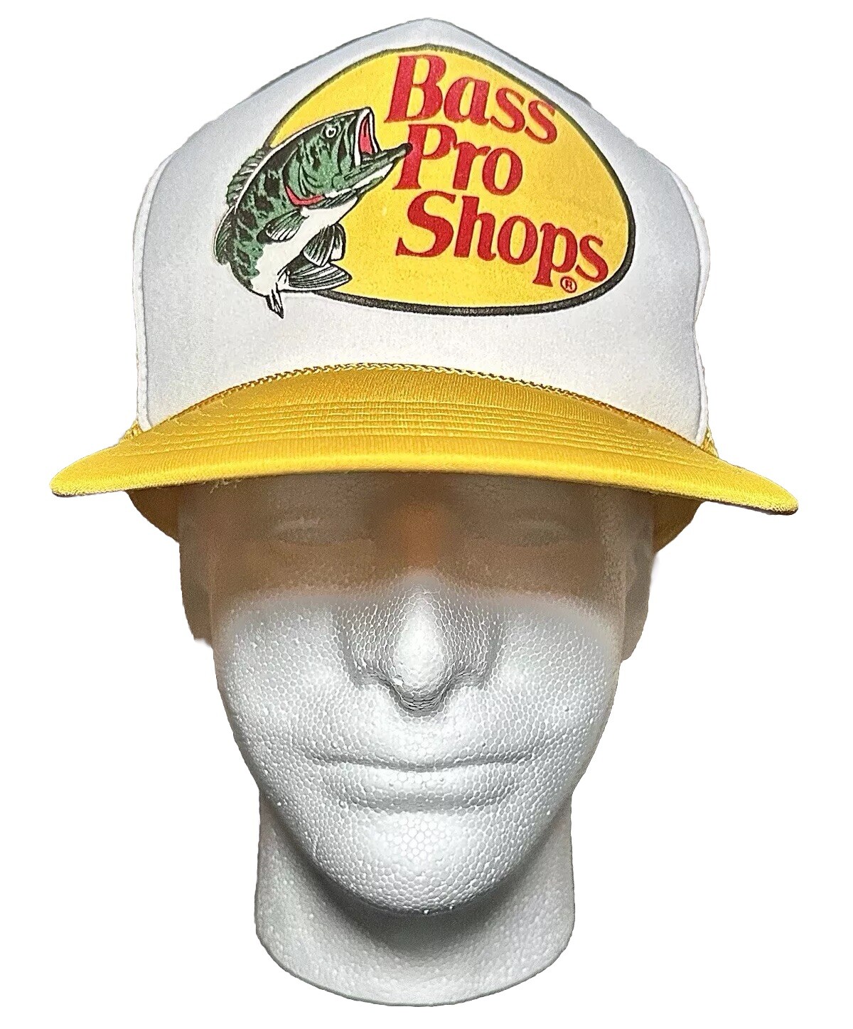 Vintage 80’s Bass Pro Shops Yellow Trucker Hat