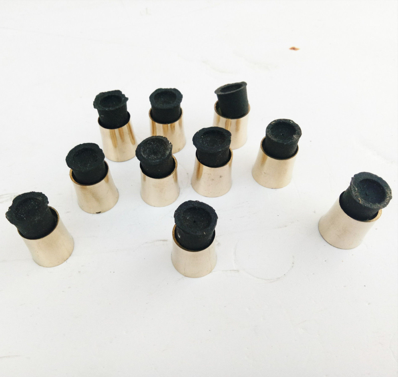 LOT OF 10 SOLID BRASS SPARE TIP FOR WALKING STICK / CANE PART OF VINTAGE CANE