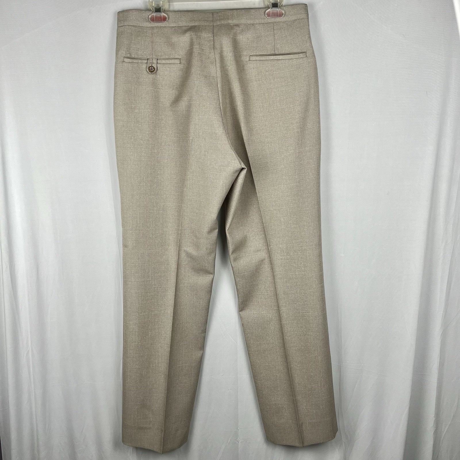 Vtg 60s 70s Sansabelt D-Ring Buckle Dress Pants Trousers Grey 32×30.5 Disco Golf