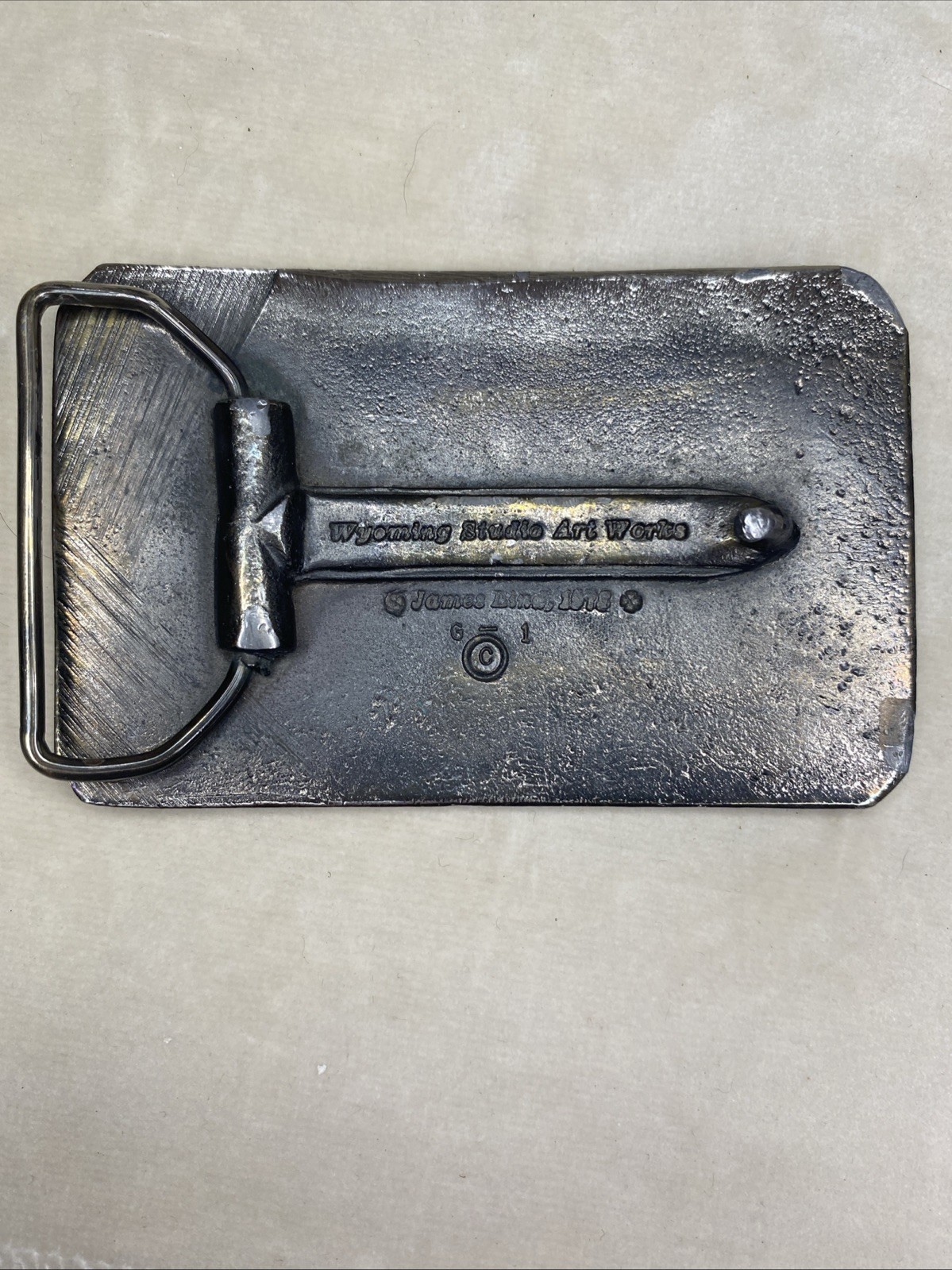 VTG ‘78 James Lind Wyoming Studio Art Works Winchester Belt Buckle Amazing Cond