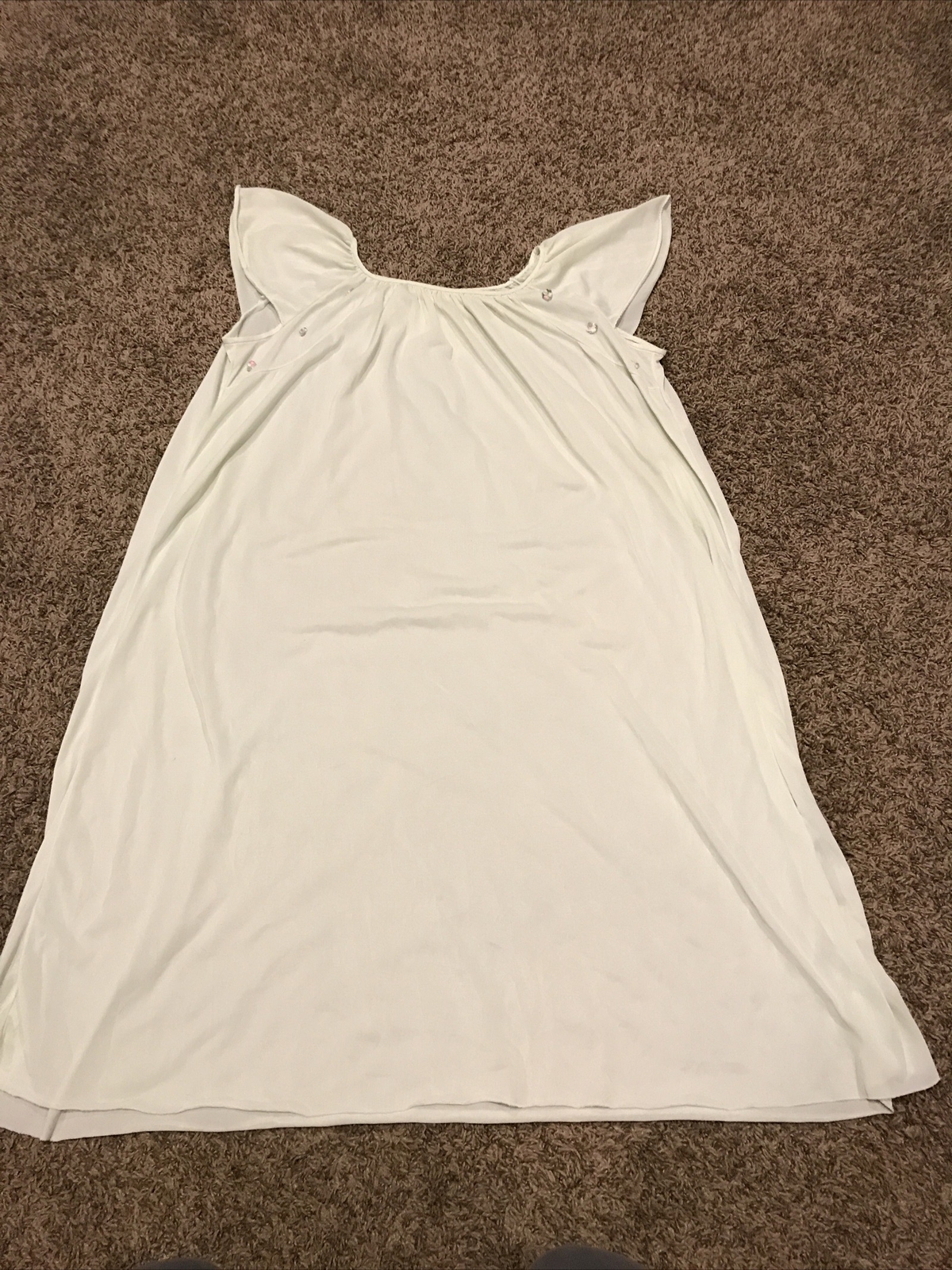 VINTAGE SNOWDON SIZE MEDIUM NIGHTGOWN Light Green Floral A36