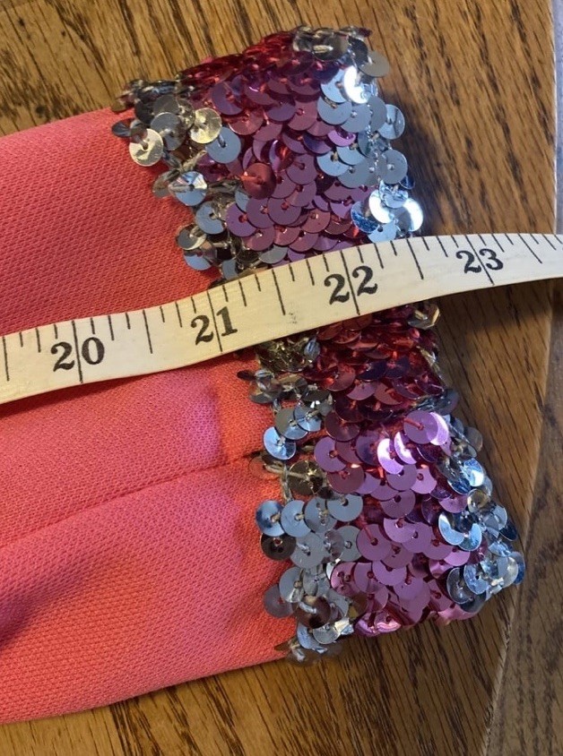 Vintage Dress Pink Sequins Cocktail Polyester Long Maxi by Lady Alden 12 Med