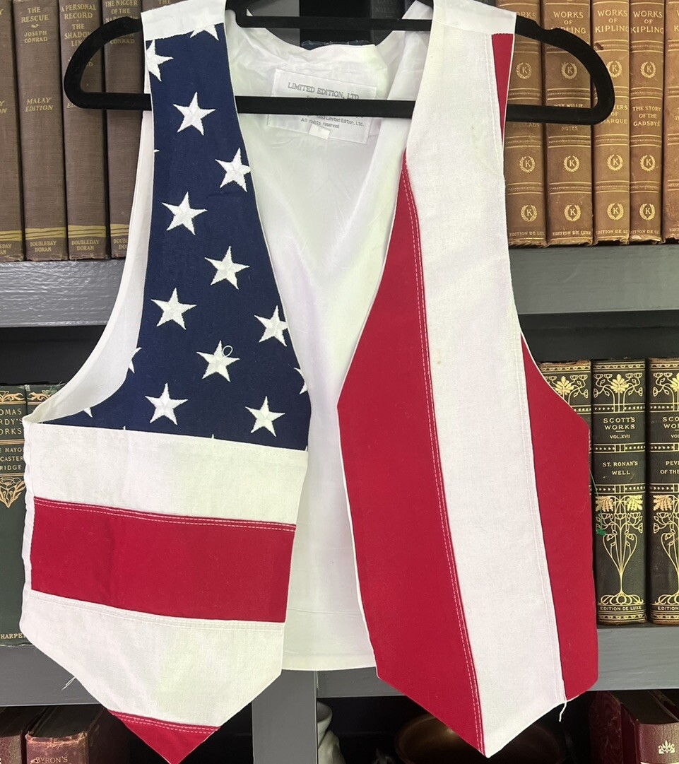 Vintage 1993 American Flag Vest Limited Edition, LTD Francisco Size Small USA