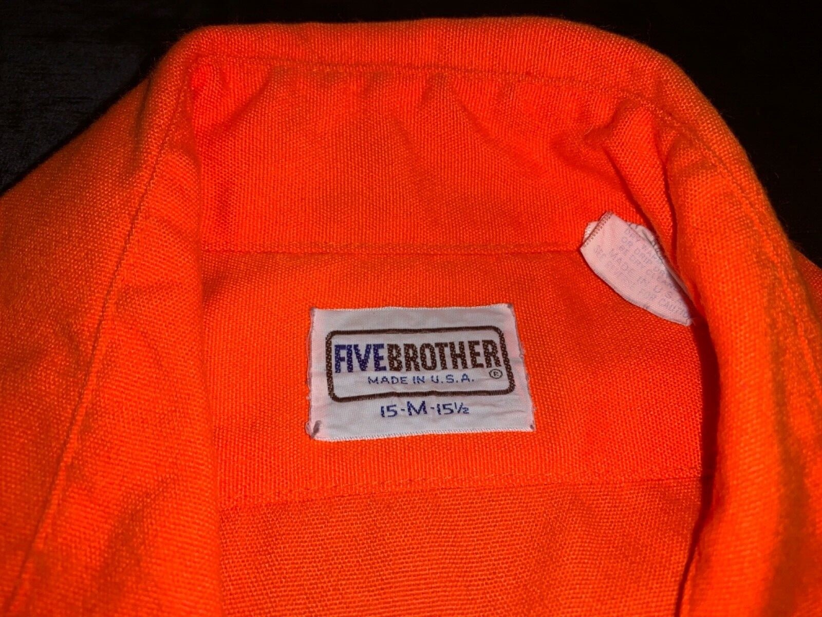 Men’s VTG Five Brothers Orange Hunting Shirt size M