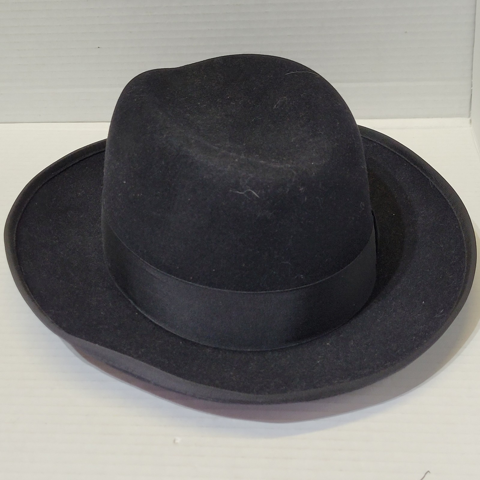 Huckel Villavacencio Fedora Hat Black Fur Felt Medium Vintage Men’s EUC