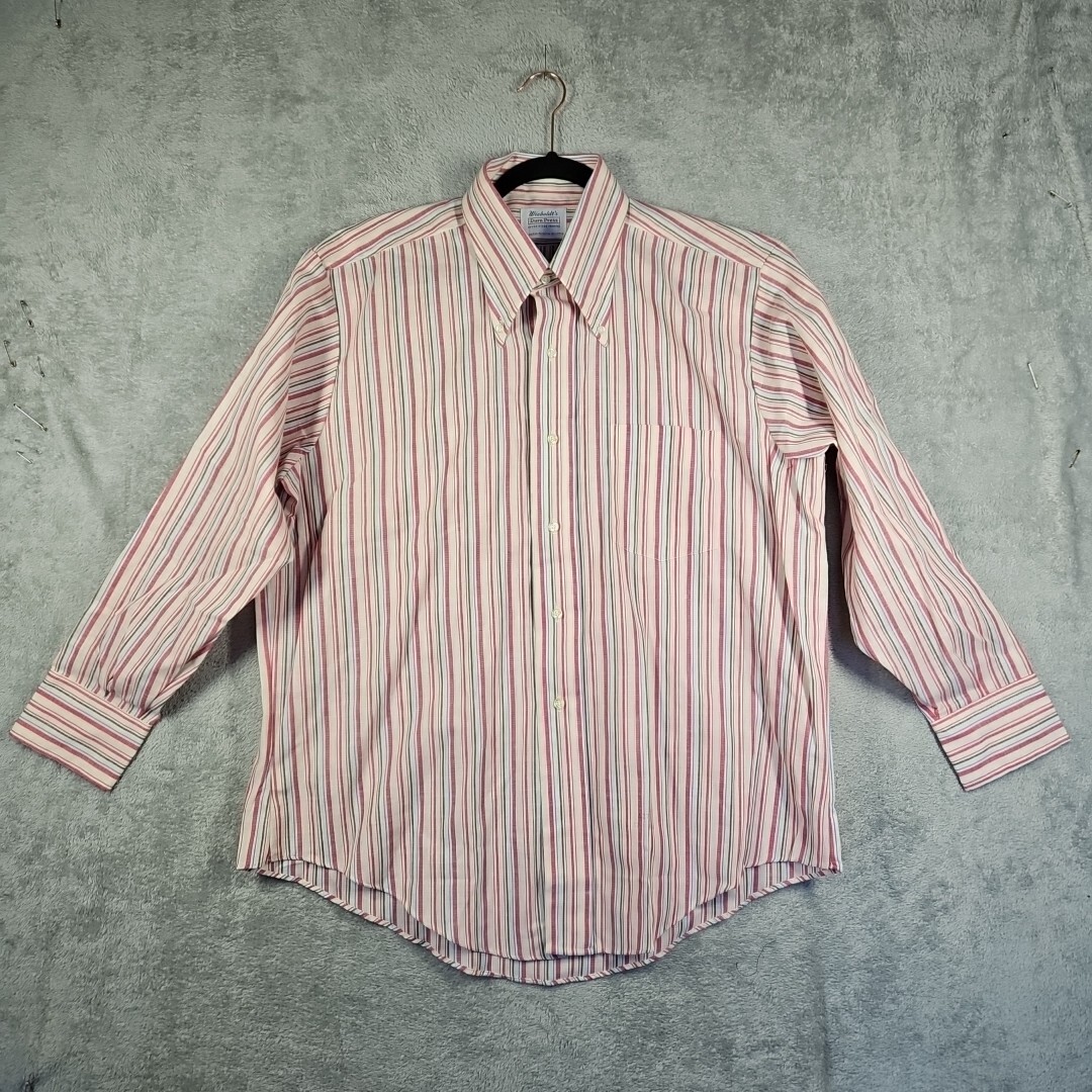 Vintage Wieboldts Men’s Long Sleeve Striped Dress Shirt 17″ Neck 23″ Sleeve