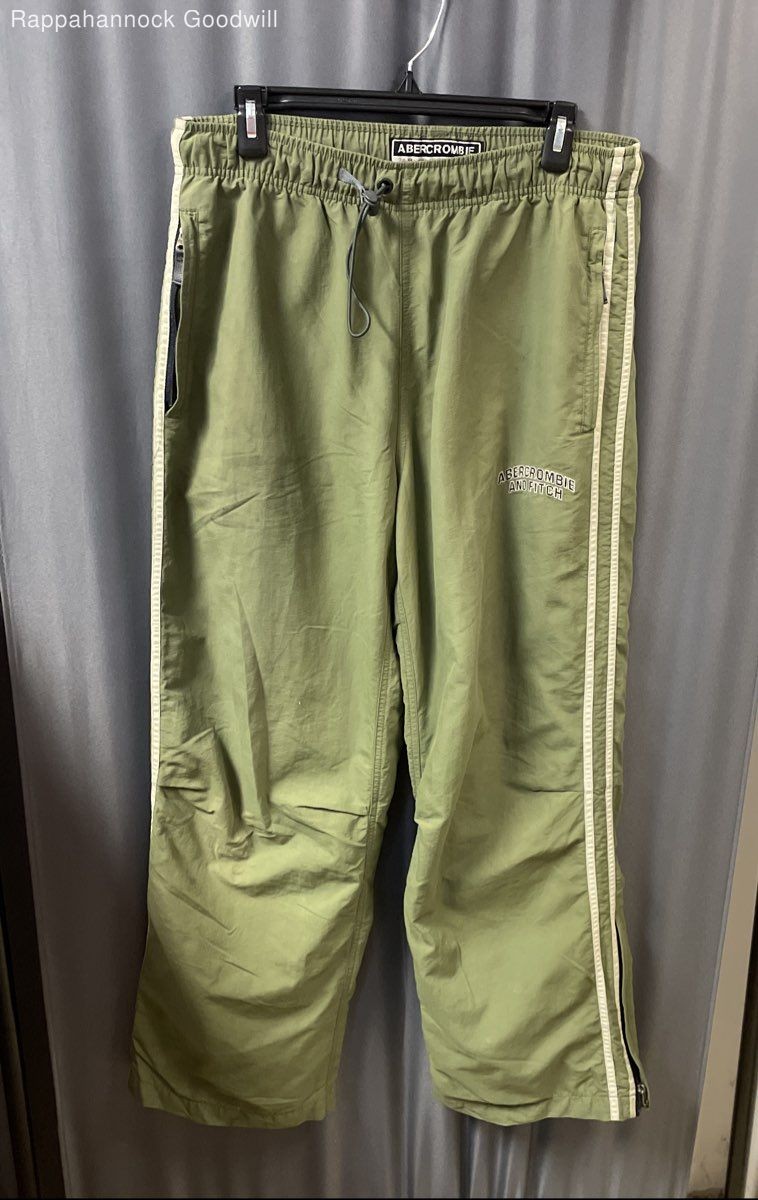 Vintage Y2K Abercrombie & Fitch Men’s Green Nylon Warm Up Track Pants Sz M
