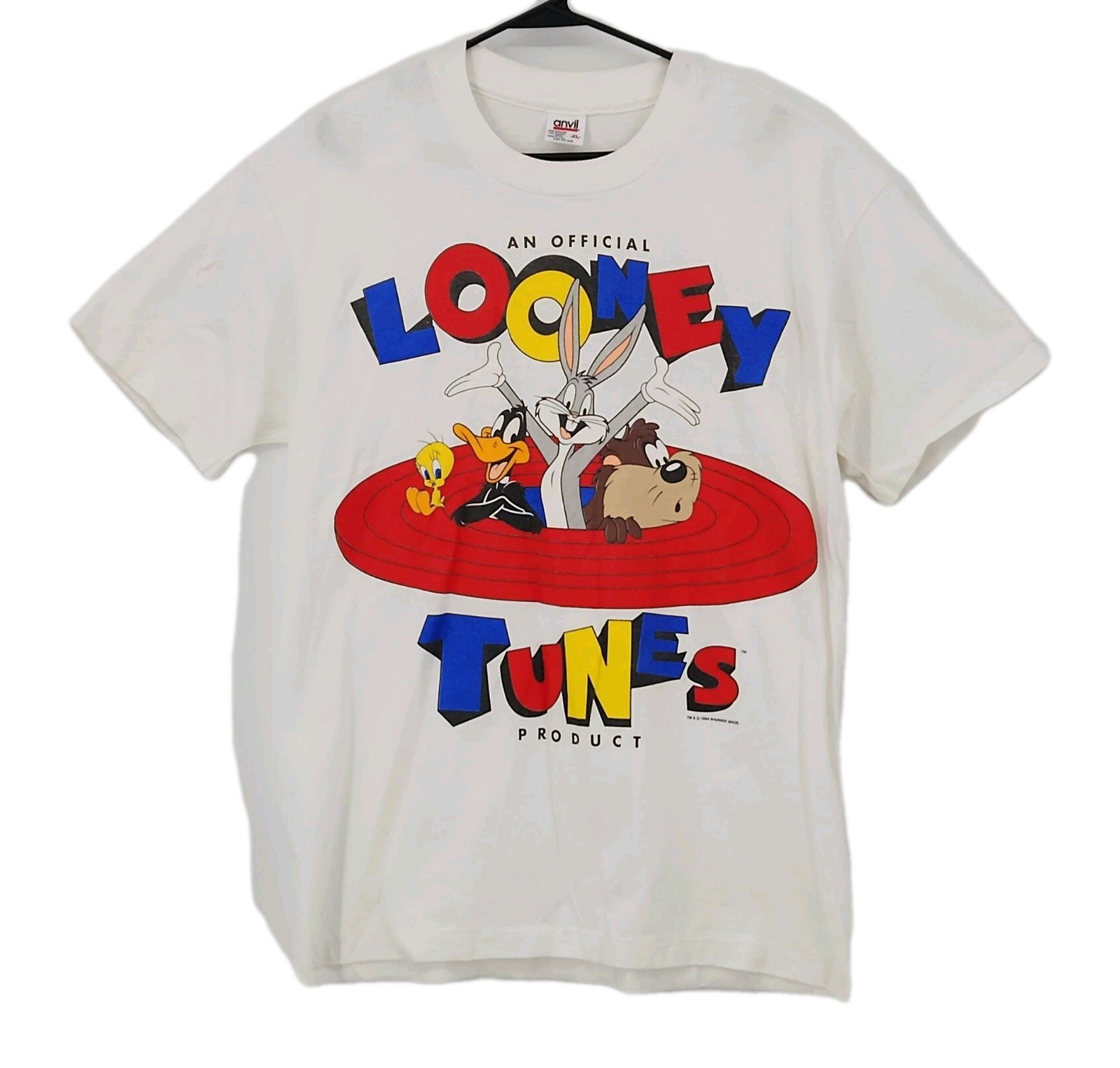 Vtg Anvil 1995 Looney Tunes Vintage Single Stitch Men’s XLarge Tee Bugs Bunny