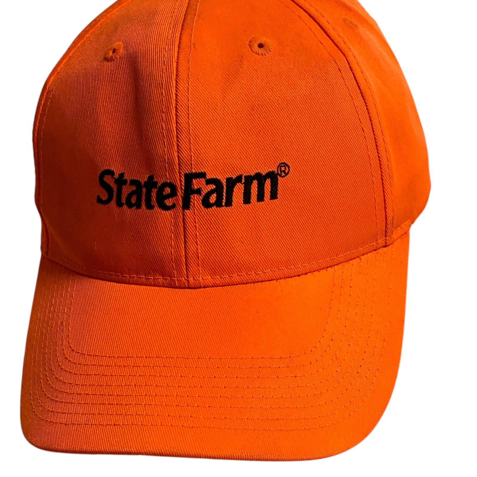 Vintage State Farm Hunting Hat Cap Company Advertising Trucker Orange Kati Sport