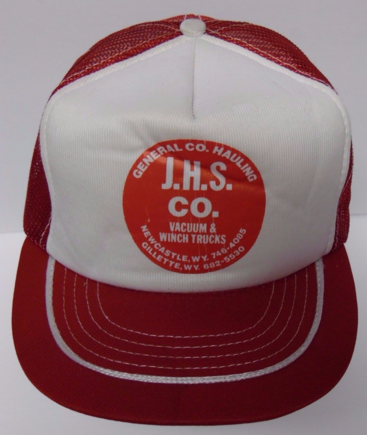 1980s Vintage JHS Hauling Winch Trucks GILLETTE WY TRUCKER HAT SNAPBACK HAT USA