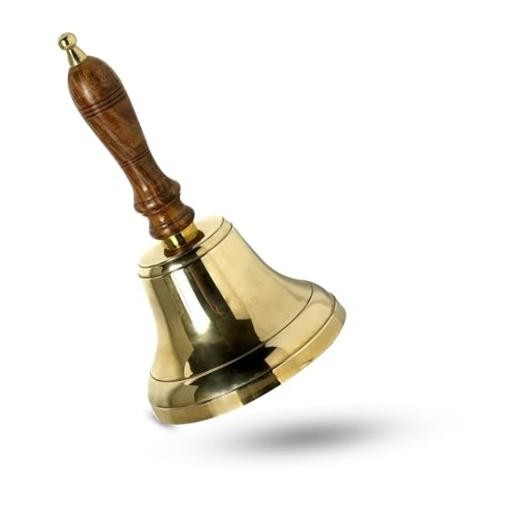 Handbell for Adults (4 Inch) – Large School Bell with Wooden 4 Inch Handbell