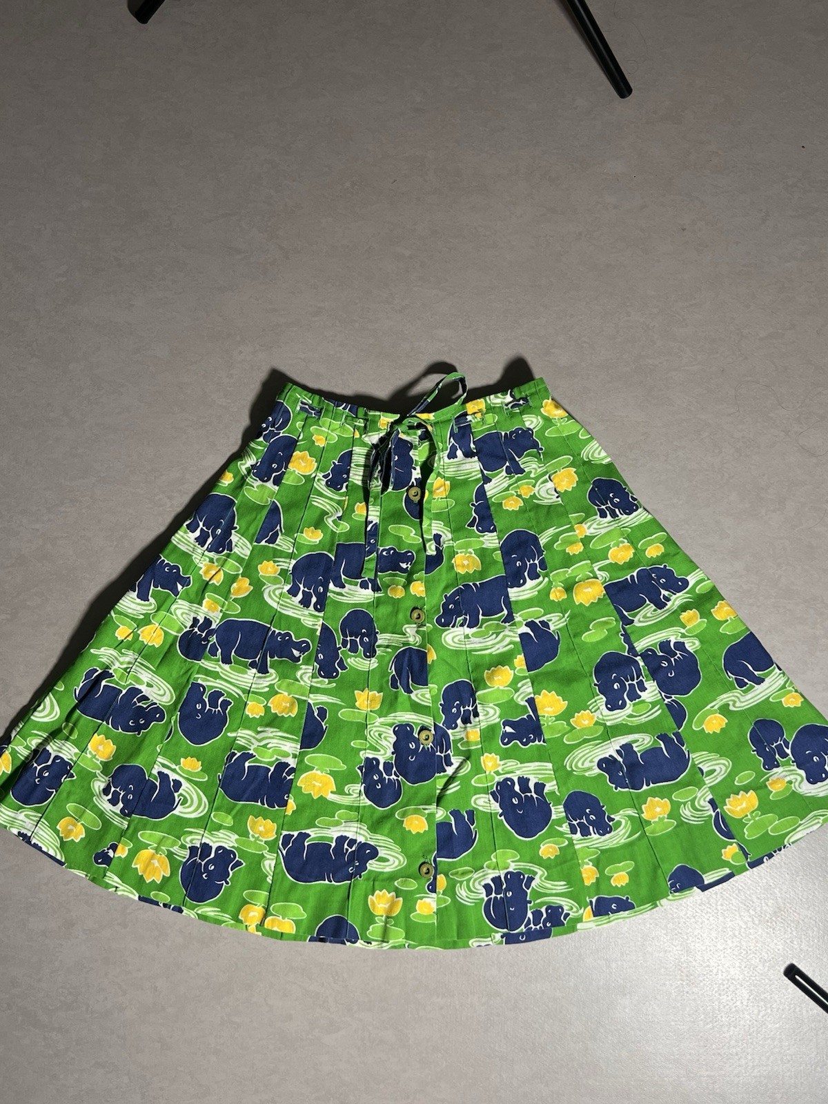 Vintage Hippo Skirt. Handmade Drawstring 1970s Skirt. Costume Kitsch Vintage