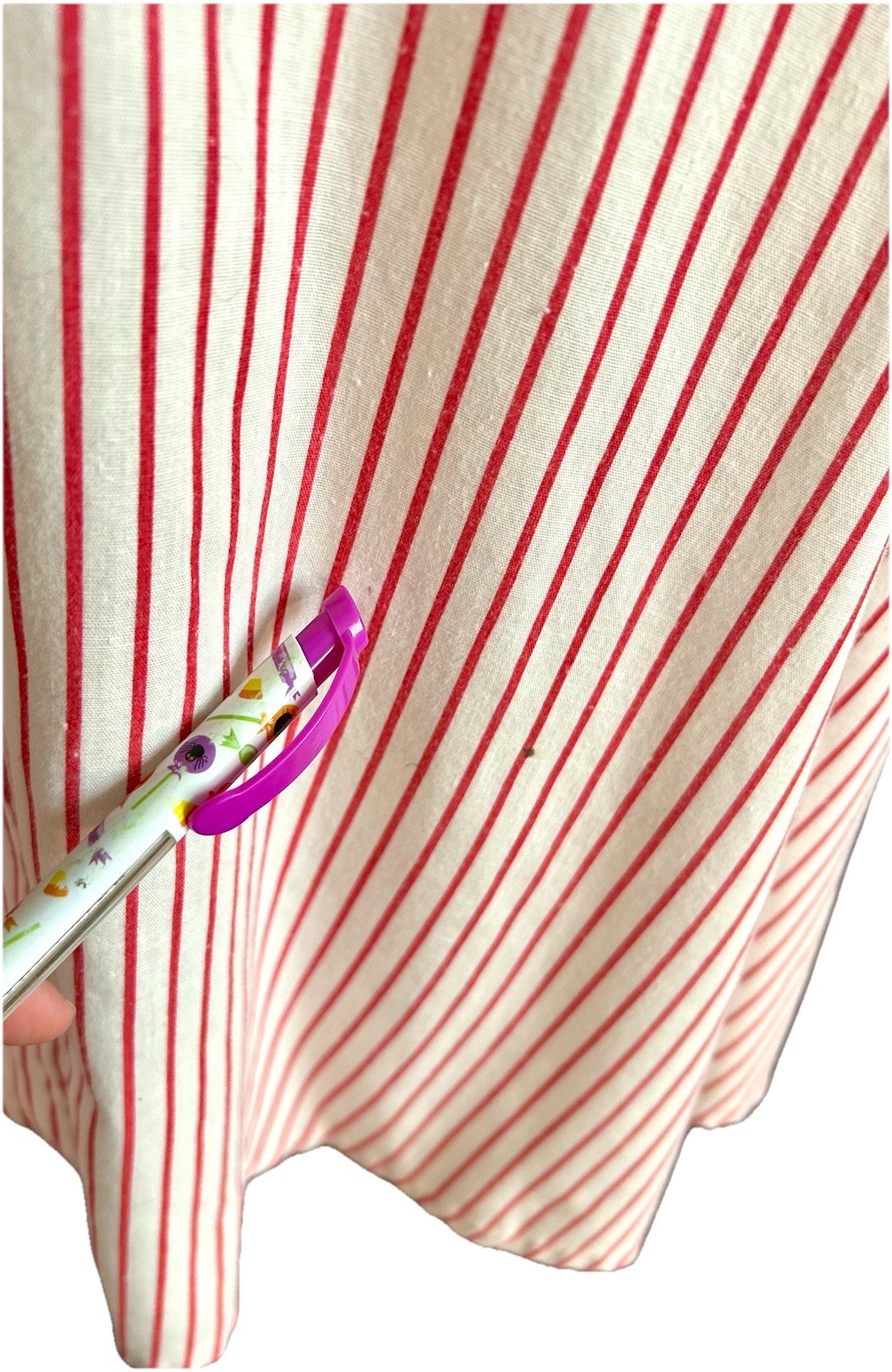 Vintage 1980s Ifi red and white candy stripe shirt dress Dolman Sleeves &Pockets