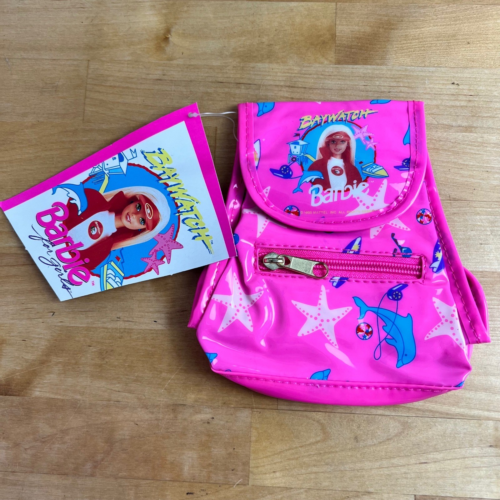 Barbie Mini Backpack Purse Baywatch 1995 Girls Pink Vintage 90s TAG / FLAW