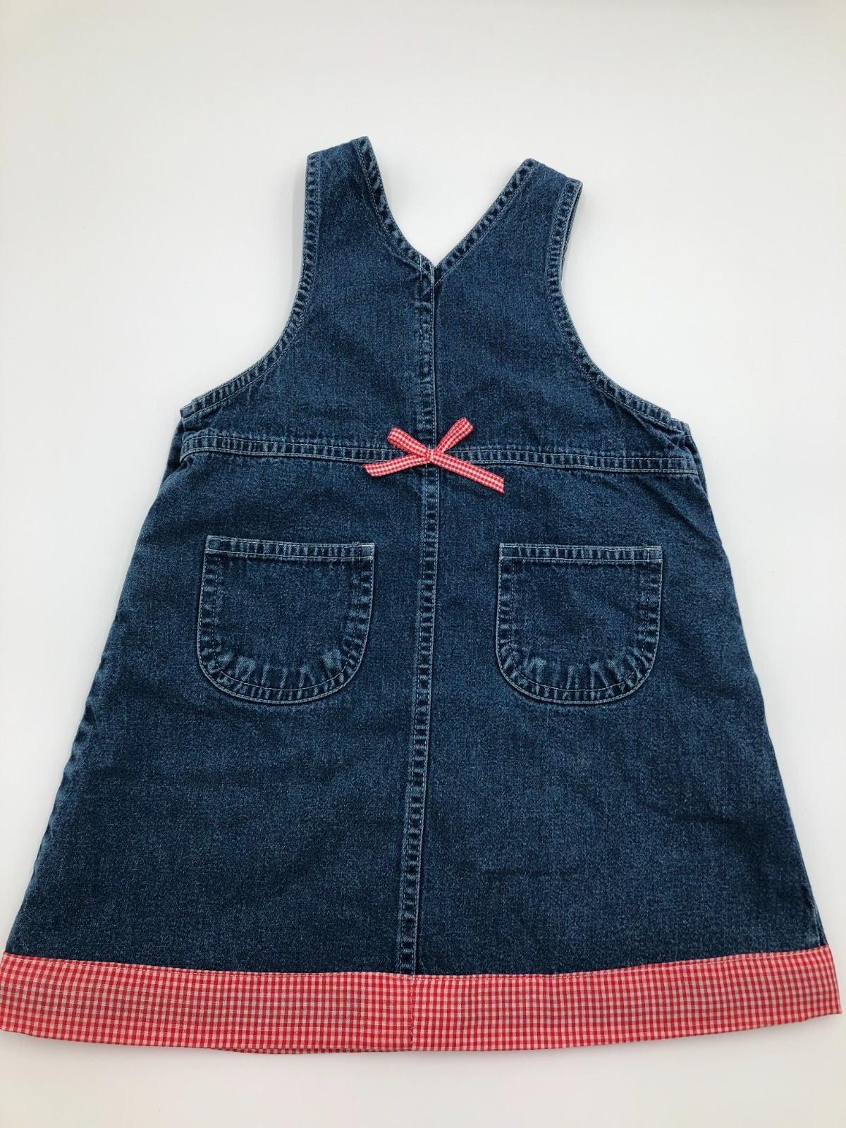 Vtg. Kiks Embroidered Strawberry Shorkcake Patch Girls Bib Jean Jumper Size 3T
