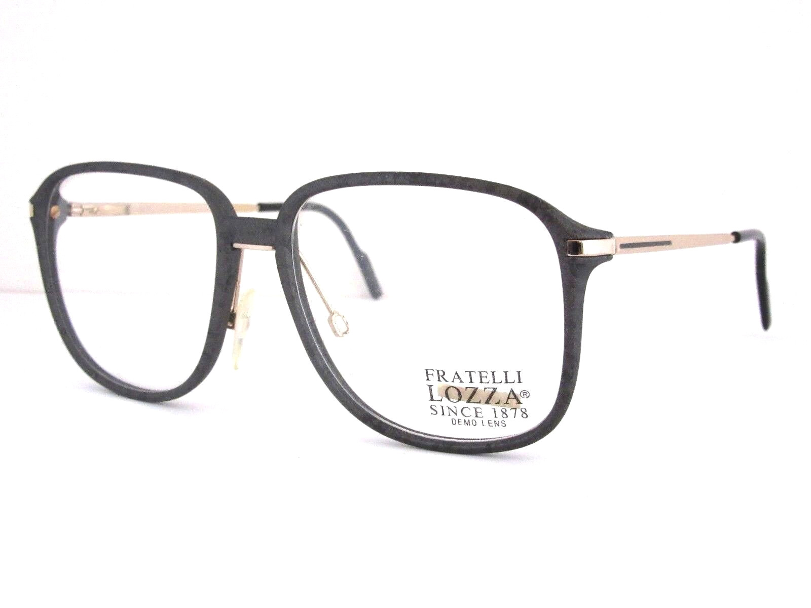 FRATELLI LOZZA Carbomax Mercury Men Dark Gray Eyeglass Frames Italy Vintage 90s