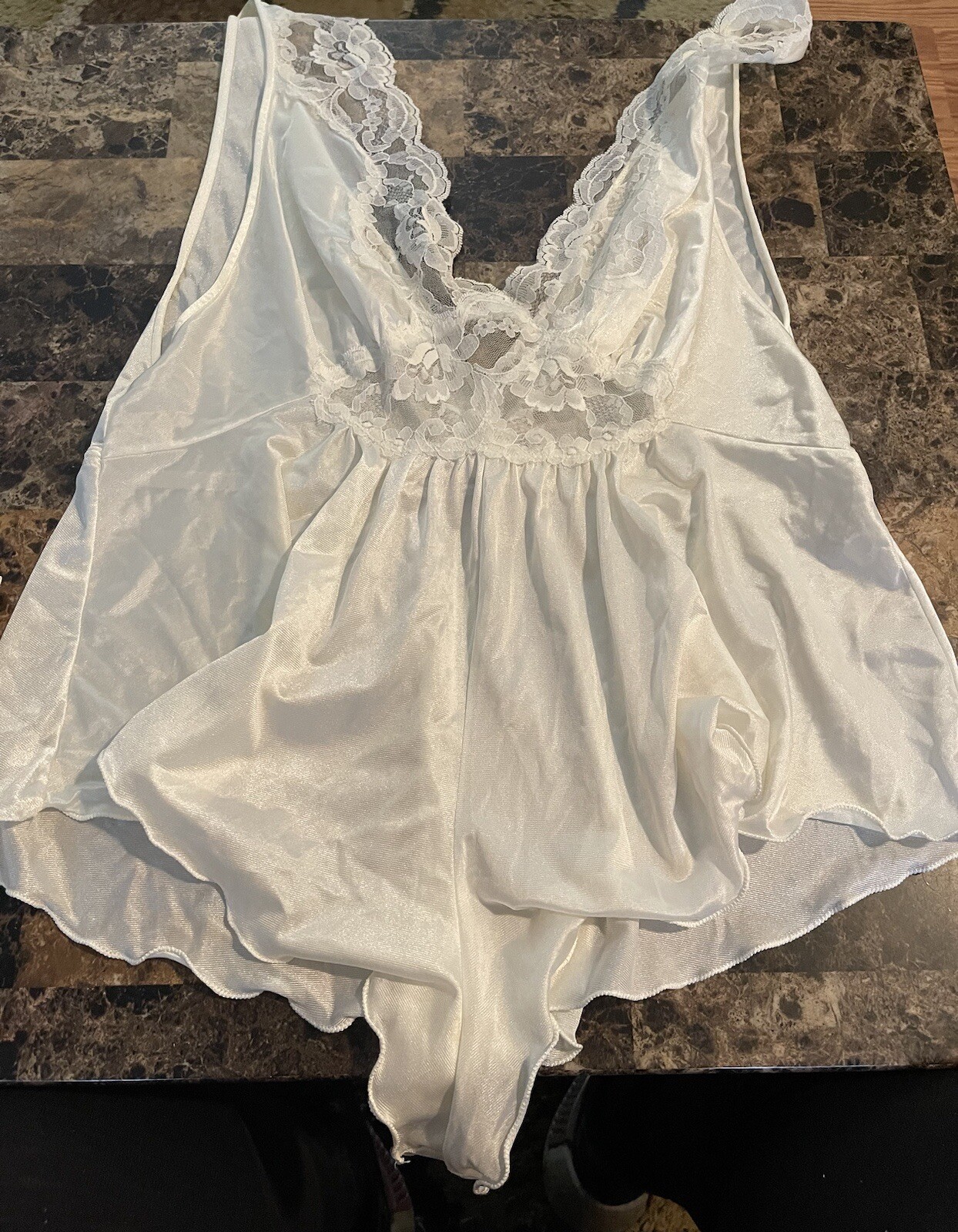 VINTAGE GILEAD ONE PIECE NYLON TEDDY / LINGERIE! SMALL. WHITE