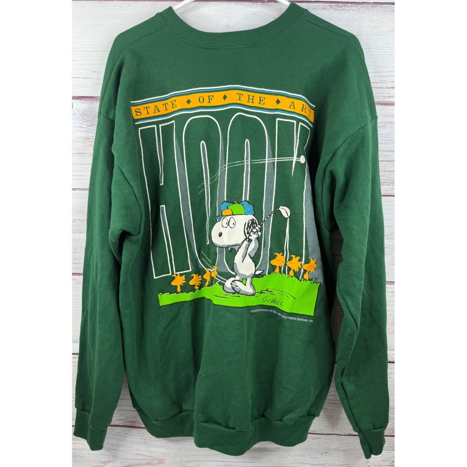 Vintage Lee Snoopy Golf Sweatshirt Green State of the Art Slice Hook XL NWT USA