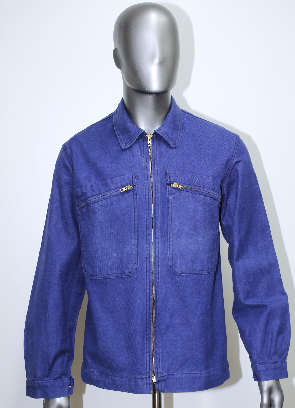 VTG 60s Cotton Twill Cyclist Zipped Jacket LE MONT CARMEL Sz M/L Made in France