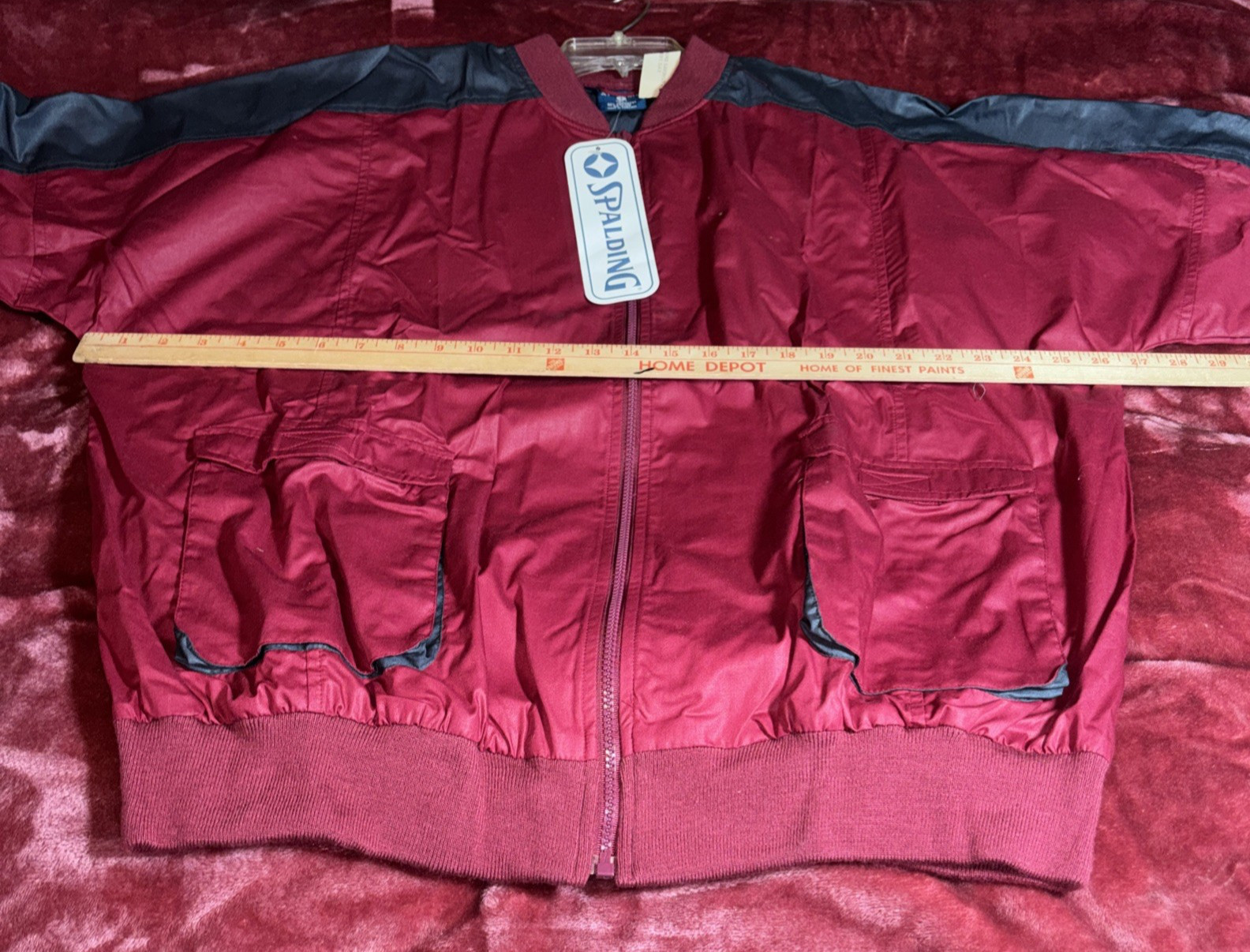 Vintage 1990s Spalding Men’s COLOR BLOCK Jacket Navy Red Maroon XL NEW with Tags