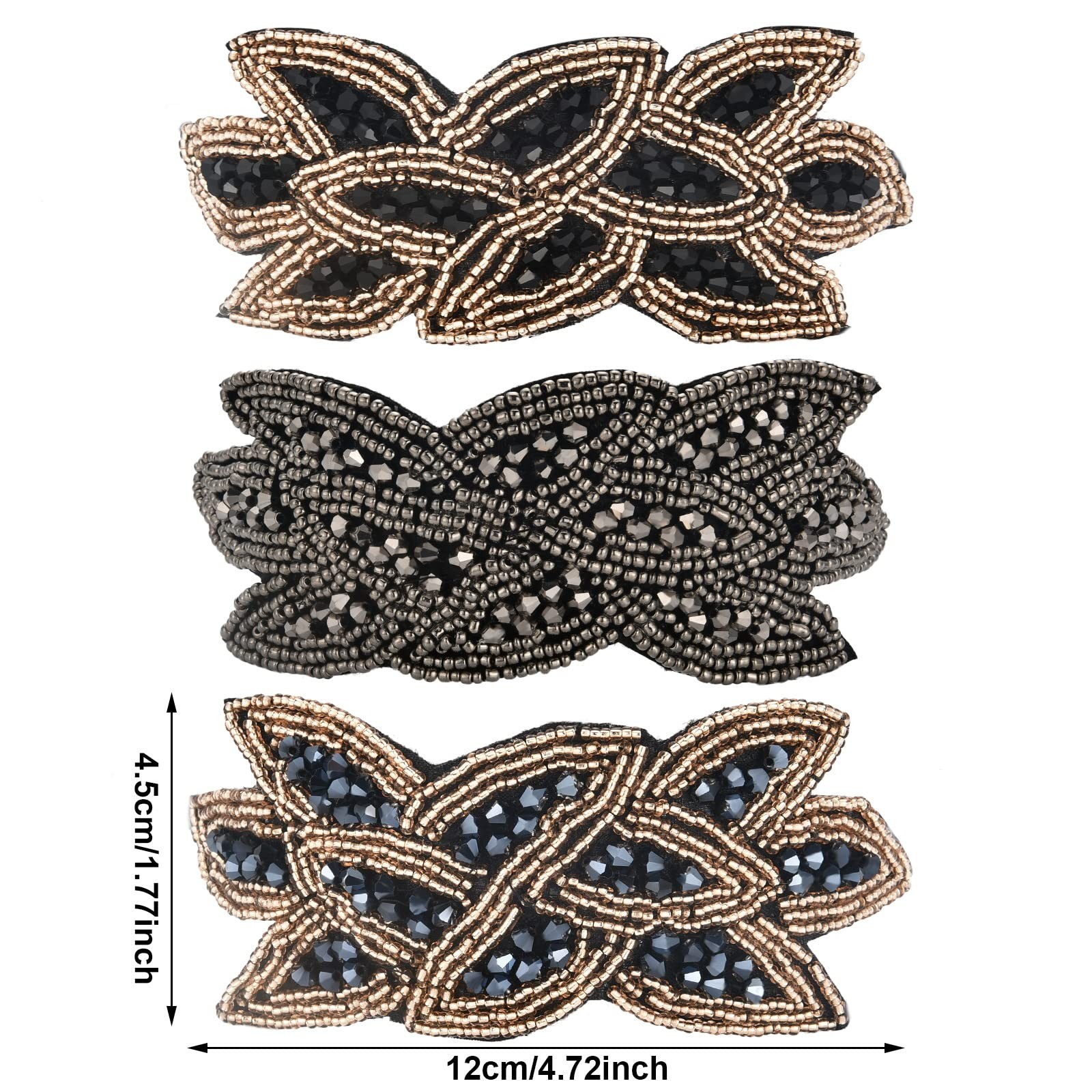 Tatuo 3 Pieces 1920s Flapper Headbands for 3 Count (Pack of 1), Color Set 1