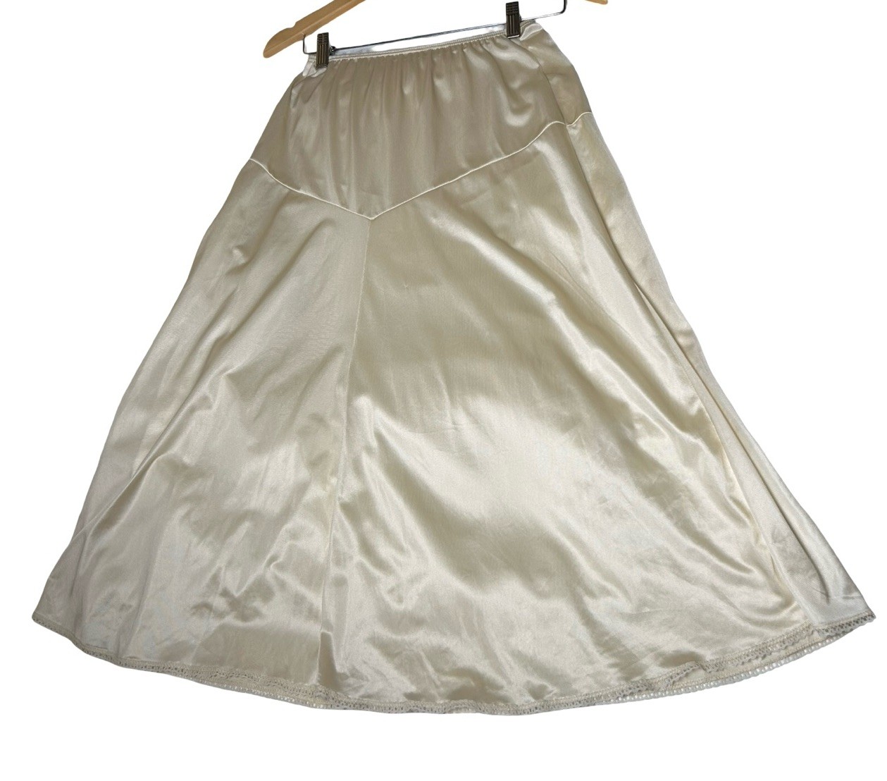 VTG Vive La Difference Petticoat Skirt Half Slip Undergarment Size M Beige READ