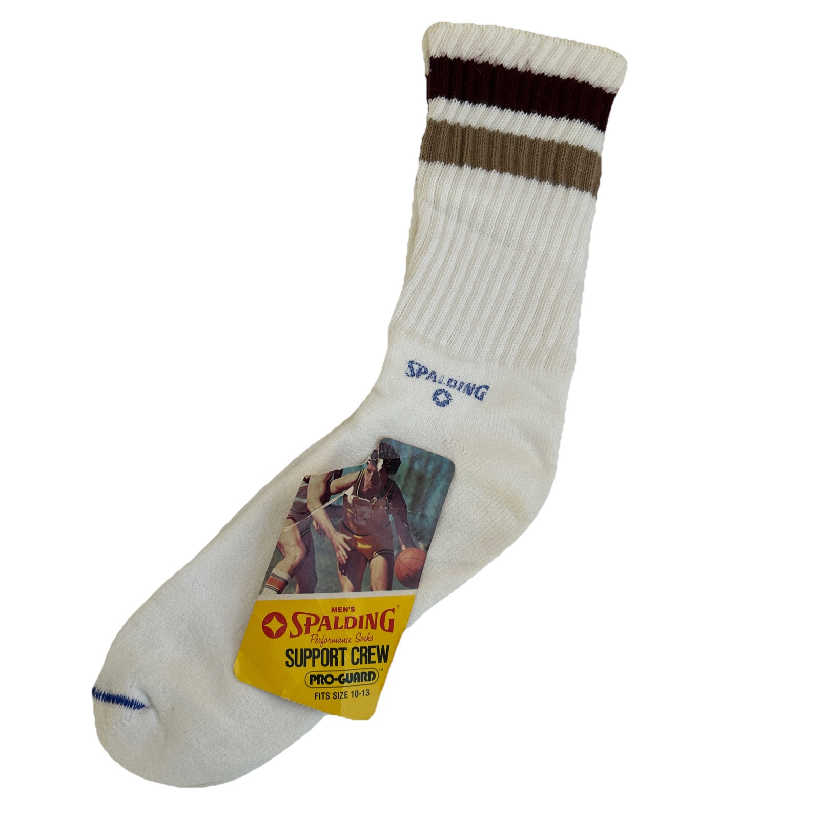 VTG Socks 10-13 Men’s Spalding Performance Support Crew Pro Guard 80s USA NOS
