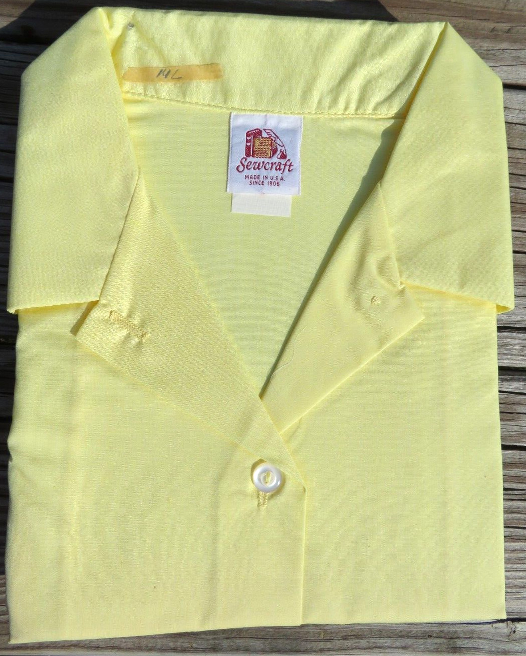 Nos Vintage 1970s US Made Yellow Teddy Girl Blouse Shirt Waitress School Prep 14