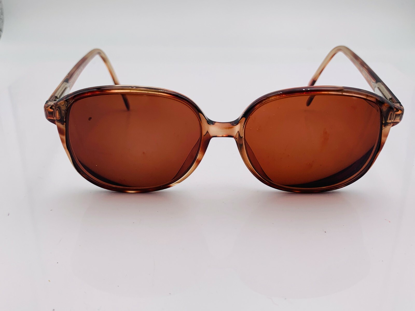 Vintage Luxottica Rhoda Brown Oval Sunglasses FRAMES ONLY Italy
