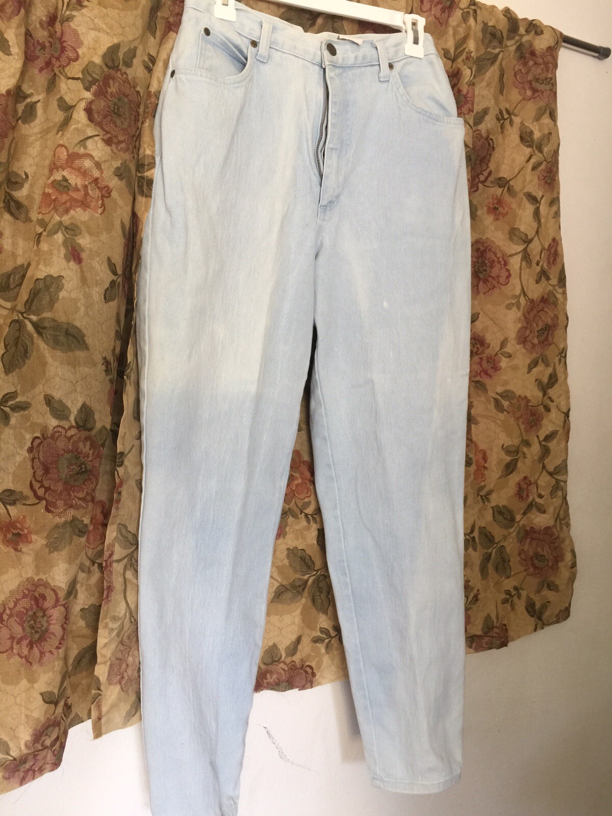 JUST JESS FADED HIGH WAIST JEANS98% Cotton 2 SPANDEX 11/12 STRAIGHT LEG USA 1980