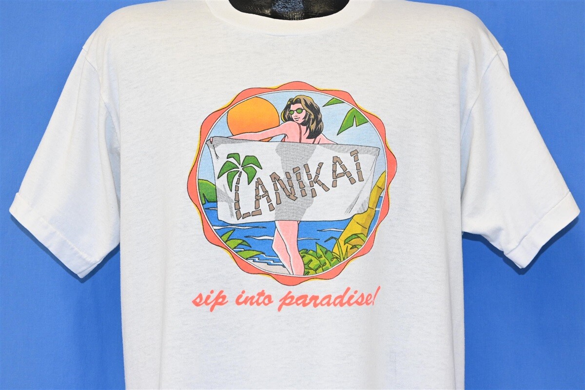 vintage 90s LANIKAI SIP INTO PARADISE! HAWAIIAN WINE COOLER t-shirt LARGE L